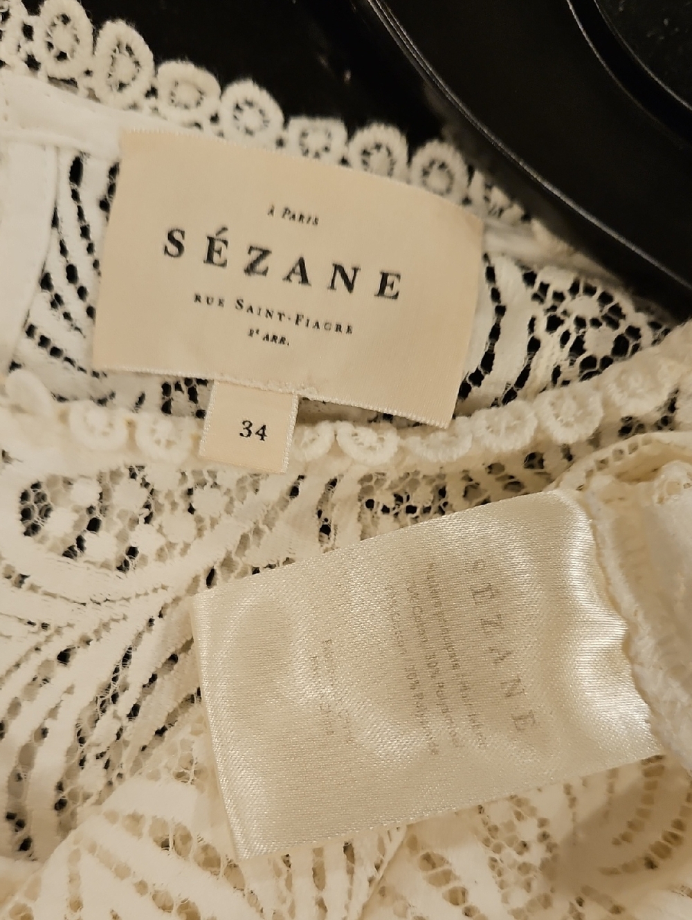 💕SEZANE💕 Cyrielle Blouse ~ Ecru 34 NWOT - Picture 16 of 16